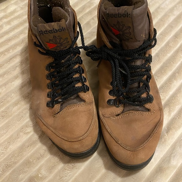 80s Vintage Reebok Men\'s Tan Leather Hiking Boots Reebok 1980s Vintage Shoes for Men for sale - eBay main image 4